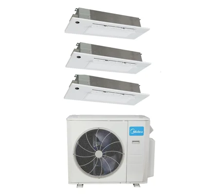 Midea 3-Zone Slim Cassette Mini Split H-Heat Pump (-22°F) E-Star: 22.4 SEER2/12 EER/9.5 HSPF (R410a)