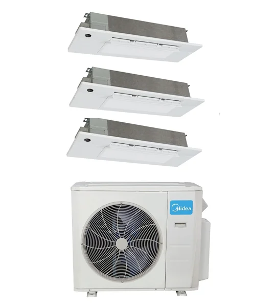 Midea 3-Zone Slim Cassette Mini Split H-Heat Pump (-22°F) E-Star: 22.4 SEER2/12 EER/9.5 HSPF (R410a)