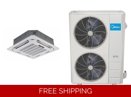 Midea 48K-Btu 17.8 SEER2 (Ceiling Cassette) Mini Split H-Heat Pump (-22°F) 9.5 EER/11.5 HSPF (R410a)