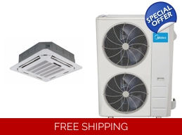 Midea 48K-Btu 17.8 SEER2 (Ceiling Cassette) Mini Split H-Heat Pump (-22°F) 9.5 EER/11.5 HSPF (R410a)