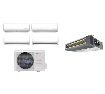 Norton 4-Zone 22.5 SEER2 Mini Split Heat Pump (-13°F) 11.5 EER/9 HSPF (R410a)