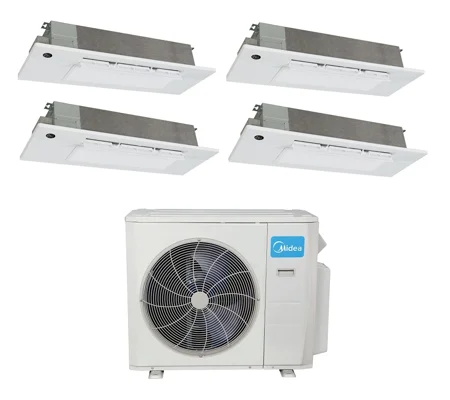 Midea 4-Zone Slim Cassette Mini Split H-Heat Pump (-22°F) E-Star: 22.4 SEER2/12 EER/9.5 HSPF (R410a)