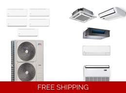 C&H 5 Zone 23.4 SEER2 Mini Split Heat Pump (-13°F) E-Star: 12.5 EER/8.7 HSPF (R410a)