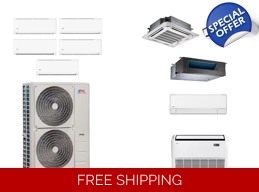 C&H 5 Zone 23.4 SEER2 Mini Split Heat Pump (-13°F) E-Star: 12.5 EER/8.7 HSPF (R410a)