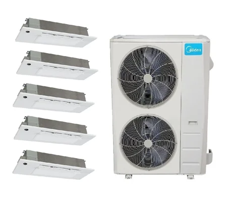 Midea 5-Zone Slim Cassette Mini Split H-Heat Pump (-22°F) 21.1 SEER2/11 EER/9.5 HSPF (R410a)