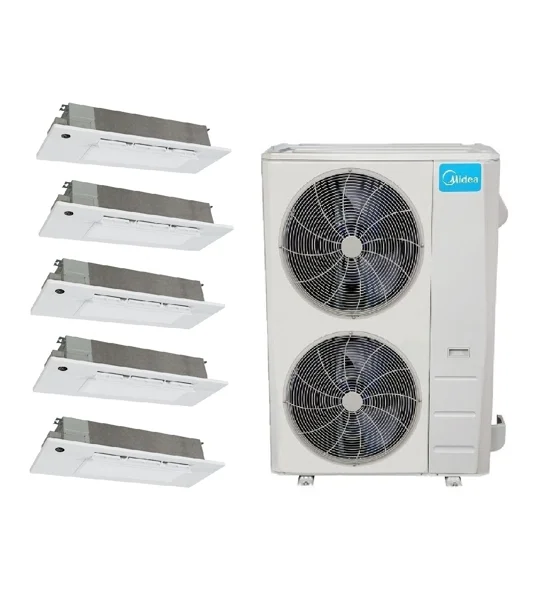 Midea 5-Zone Slim Cassette Mini Split H-Heat Pump (-22°F) 21.1 SEER2/11 EER/9.5 HSPF (R410a)