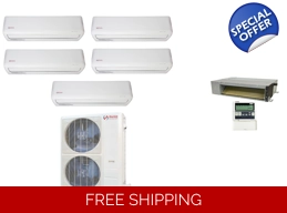 Norton 5-Zone 22.4 SEER2 Mini Split Heat Pump (-13°F) 12.5 EER/10.2 HSPF (R410a)