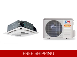 C&H 12K-Btu 22.2 SEER2 Cassette Mini Split H-Heat Pump (-22°F) E-Star: 12.5 EER/11.6 HSPF (R454B)