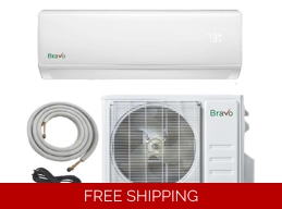 Bravo 24K-Btu 17 SEER2 Mini Split Heat Pump (-4°F) +WIFI, 9.5 EER/9.5 HSPF (R32)