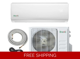 Bravo 12K-Btu 17 SEER2 Mini Split Heat Pump (-4°F) 9.5 EER/8.3 HSPF, WIFI (R32)