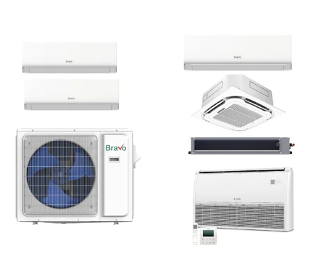 Bravo 2-Zone 22 SEER2 Mini Split AC Heat Pump (-13°F) WIFI, E-Star: 12.3 EER/10 HSPF (R32)