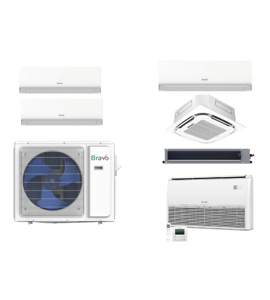 Bravo 2-Zone 22 SEER2 Mini Split AC Heat Pump (-13°F) WIFI, E-Star: 12.3 EER/10 HSPF (R32)