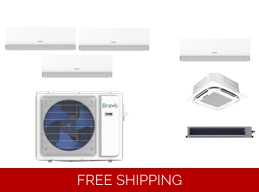 Bravo 3-Zone 23 SEER2 Mini Split Heat Pump (-13°F) WIFI, 12.5 EER/10 HSPF (R32)