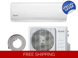 Bravo 24K-Btu 17 SEER2 Mini Split Heat Pump (-4°F) WiFi, 8.85 EER/8 HSPF (R410a)