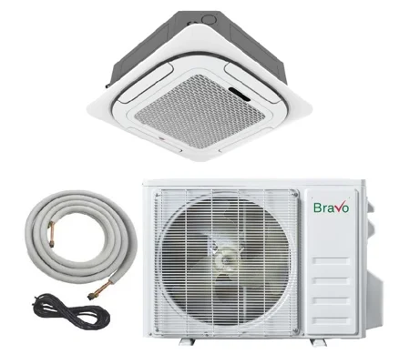Bravo 9K-Btu 23 SEER2 Cassette Mini Split Heat Pump (-4°F) 12.5 EER/10 HSPF, WIFI (R32)