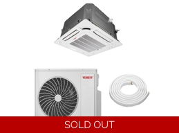 TOSOT 24K-Btu 22.5 SEER2 Cassette Mini Split H-Heat Pump (-22°F), Wi-Fi, 11.6 EER/9 HSPF (R32)