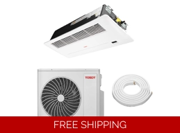 TOSOT 18K-Btu 21.5 SEER2 Slim Cassette Mini Split H-Heat Pump (-22°F), WiFi, 10.9 EER/8.5 HSPF (R32)