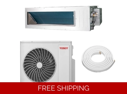 TOSOT 24K-Btu 19.5 SEER2 (HS) Ducted Mini Split H-Heat Pump (-22°F), WiFi, 12.3 EER/9 HSPF (R32)
