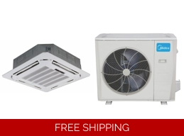 Midea 36K-Btu 19.2 SEER2 Ceiling-Cassette Mini Split H-Heat Pump (-22°F) 11.6 EER/10.6 HSPF (R410a)