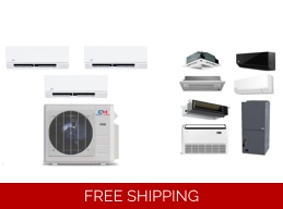C&H 3-Zone 25.1 SEER2 Mini Split Heat Pump AC (-13°F) E-Star: 14 EER/9.8 HSPF (R454B)