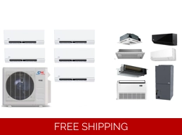 C&H 5-Zone 24 SEER2 Mini Split Heat Pump AC (-13°F) E-Star: 12 EER/9.5 HSPF (R454B)