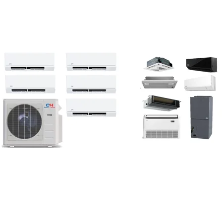 C&H 5-Zone 24 SEER2 Mini Split Heat Pump AC (-13°F) E-Star: 12 EER/9.5 HSPF (R454B)