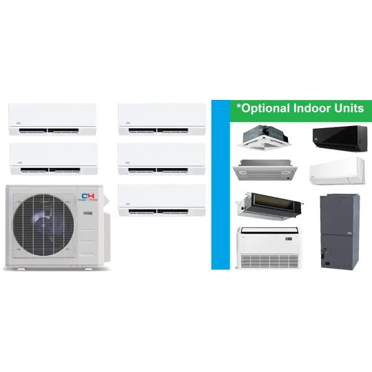C&H 5-Zone 24 SEER2 Mini Split Heat Pump AC (-13°F) E-Star: 12 EER/9.5 HSPF (R454B)