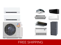 C&H 2-Room Mini Split H-Heat Pump with AC (-22°F) E-Star: 25 SEER2/15 EER/10.4 HSPF (R454B)