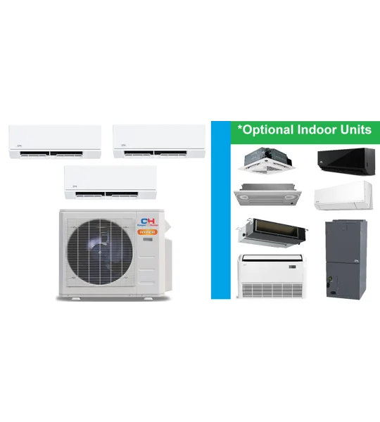 C&H 3 Zone Custom Mini Split (-22°F) H-Heat Pumps (R454B) - (Buy 21 or More)