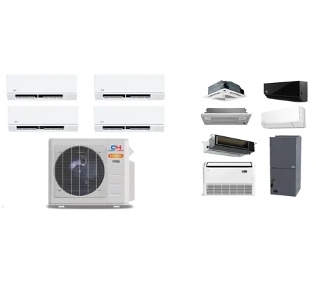 C&H 4-Zone 23 SEER2 Mini Split H-Heat Pump AC (-22°F) E-Star: 12.5 EER/10.5 HSPF (R454B)