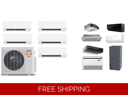 C&H 5-Zone 23 SEER2 Mini Split H-Heat Pump AC (-22°F) E-Star: 13 EER/10.7 HSPF (R454B)
