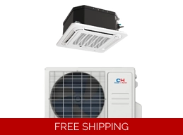 C&H 9K-Btu Cassette 21.6 SEER2 Mini Split Heat Pump (-13°F) E-Star: 14.3 EER/11.3 HSPF (R454B)