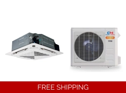 C&H 36K-Btu 21.2 SEER2 Cassette Mini Split H-Heat Pump (-22°F) E-Star: 12 EER/10.6 HSPF (R454B)