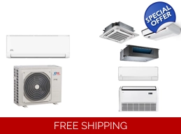 C&H 24K-Btu 21 SEER2 Mini Split Heat Pump (-13°F) E-Star: 13 EER/8.5 HSPF (R410a)