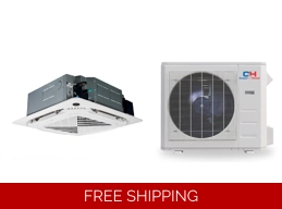 C&H 36K-Btu 20 SEER2 Cassette Mini Split Heat Pump (-13°F) 9.6 EER/10.3 HSPF (R454B)