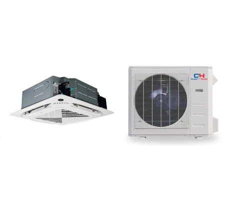 C&H 36K-Btu 20 SEER2 Cassette Mini Split Heat Pump (-13°F) 9.6 EER/10.3 HSPF (R454B)