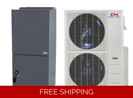 C&H 60K-Btu 16 SEER2 Central-AHU Mini Split Heat Pump (-13°F) 9.5 EER/9.1 HSPF (R454B)
