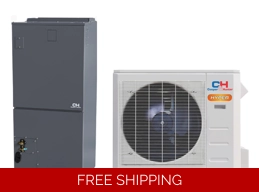 C&H 18K-Btu 18 SEER2 Central-AHU Mini Split H-Heat Pump (-22°F) E-Star: 12 EER/10 HSPF (R454B)