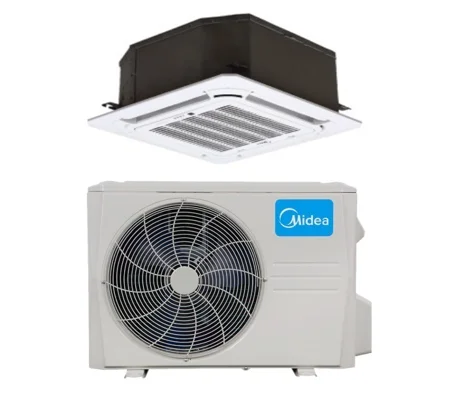 Midea 9K-Btu 20.5 SEER2 Cassette Mini Split H-Heat Pump (-22°F) E-Star: 13 EER/10.3 HSPF (R410a)