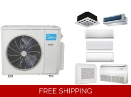 Custom 2-5 Room |-22F, 12.5 EER, 10.2 HSPF, E-Star| Multi Zone Midea Mini Split Hyper Heat Pump AC