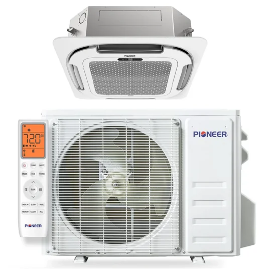 Pioneer 12K-Btu 21 SEER Cassette Mini Split Heat Pump (-13°F) E-Star: 11.7 EER/10 HSPF (R454B)