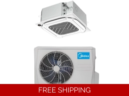 Midea 12K-Btu 21.2 SEER2 Cassette Mini Split Heat Pump (-13°F) E-Star: 12.5 EER/10.4 HSPF (R454B)