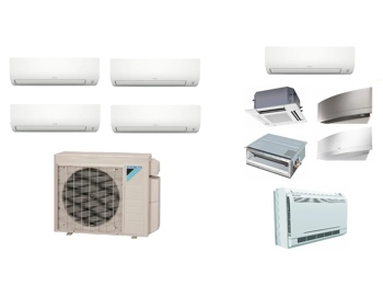 Daikin 4 Room Mini Split AC H-Heat Pump (-13°F) E-Star: 20 SEER2, 12 EER, 9.5 HSPF (R32)