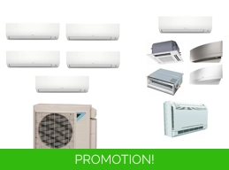 Daikin 5-Room Mini Split Heat Pump (5°F) 20 SEER2, 10 EER, 9.5 HSPF (R32)