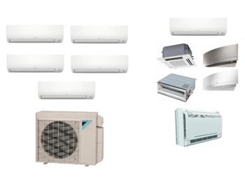 Daikin 5-Room Mini Split Heat Pump (5°F) 20 SEER2, 10 EER, 9.5 HSPF (R32)