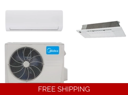 Midea 6K-Btu 26.5 SEER Mini Split 220v H-Heat Pump AC (-22°F) E-Star: 15.8 EER,/13.6 HSPF (R410a)