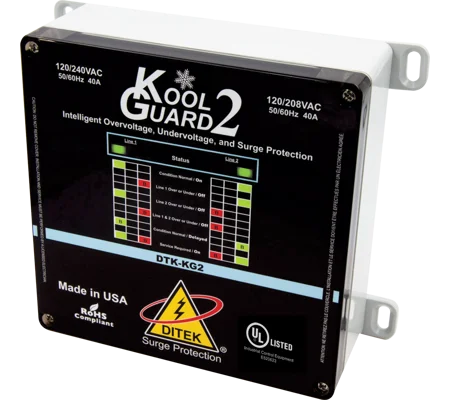 DITEK Voltage Monitoring & Surge Protector for Mini SpIit Systems, 120-240V, 10Yr Warranty