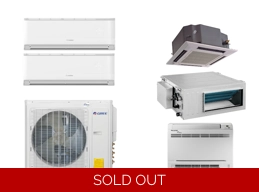 Gree 22 SEER 2 Zone Mini Split AC with Heat Pump: Ceiling Cassette, Slim Ducted, Floor Mounts