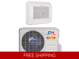C&H 12K-Btu 25 SEER2 Console Mini Split H-Heat Pump (-22°F) Wifi, E-Star: 12.5 EER/10.5 HSPF (R454B)