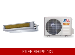 C&H 6K-Btu MS-Slim Ducted 21.4 SEER2 Mini Split H-Heat Pump (-22F) E-Star 14.4 EER/13.8 HSPF (R454B)